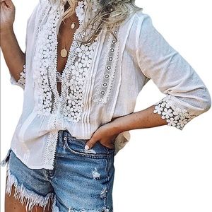 New beautiful Lace crochet shirt/blouse